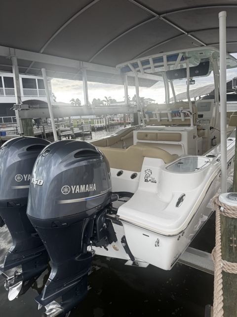 Yamaha outboard at the dock